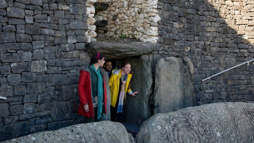 People coming out of the Newgrange chamber in Co Meath