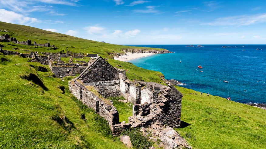 Abandoned houses on Great Blasket Island in Co Kerry