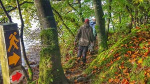 A walker on the loop around Lough Meelagh