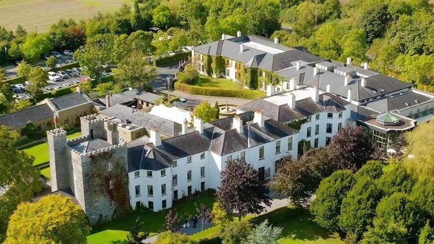 Aerial view of Barberstown Castle Hotel, Co Kildare