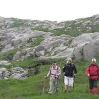 Three walkers on The Bluestack Way