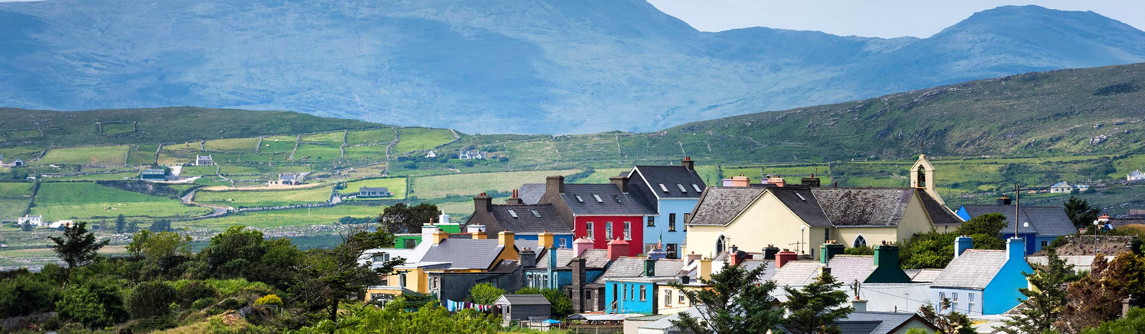 Colourful houses in Eyeries Village, West Cork, County Cork