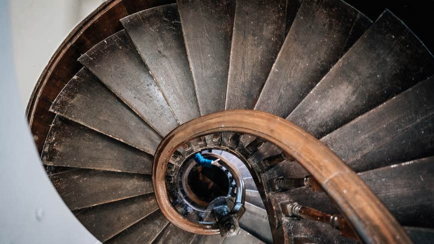 The spiral staircase inside Enniscorthy Castle in Co Wexford