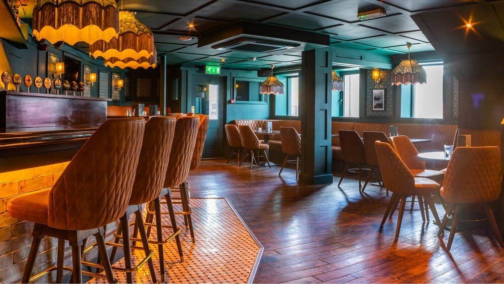 A view of the downstairs dining area and bar at The Edge Lahinch