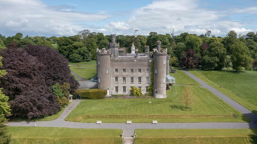 Aerial image of Tullynally Castle and Gardens in County Westmeath