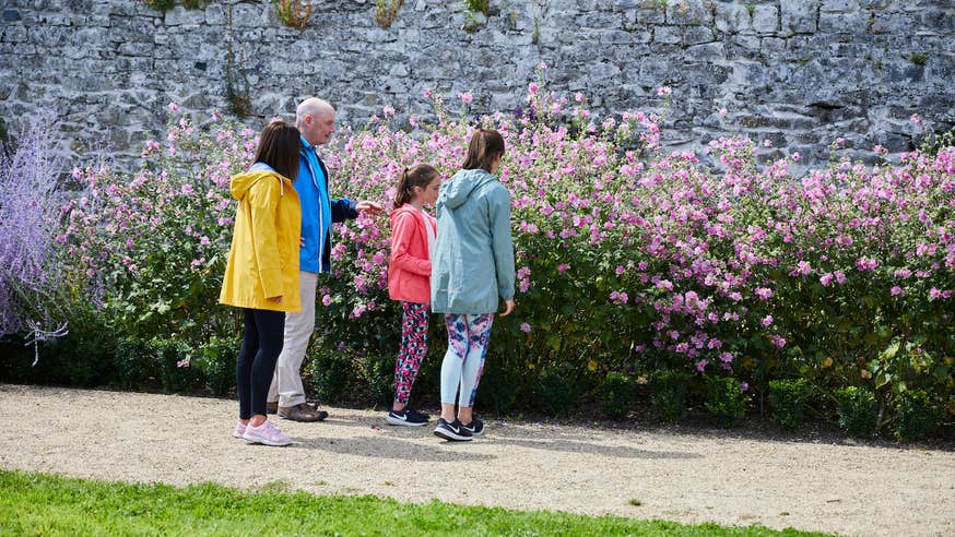 A family in the Emo Court Gardens in Co Laois.