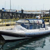 Fingal Sea Safari boat parked up at the harbour