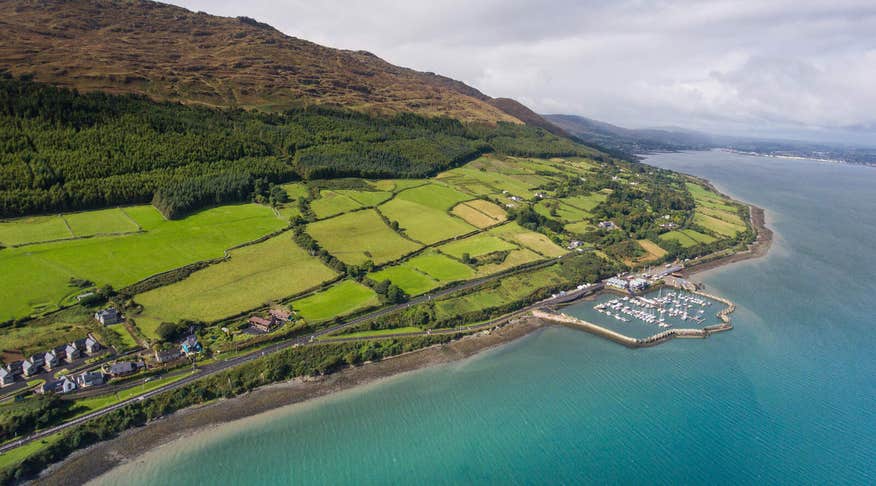 Aerial view of Carlingford Lough and Greenway
