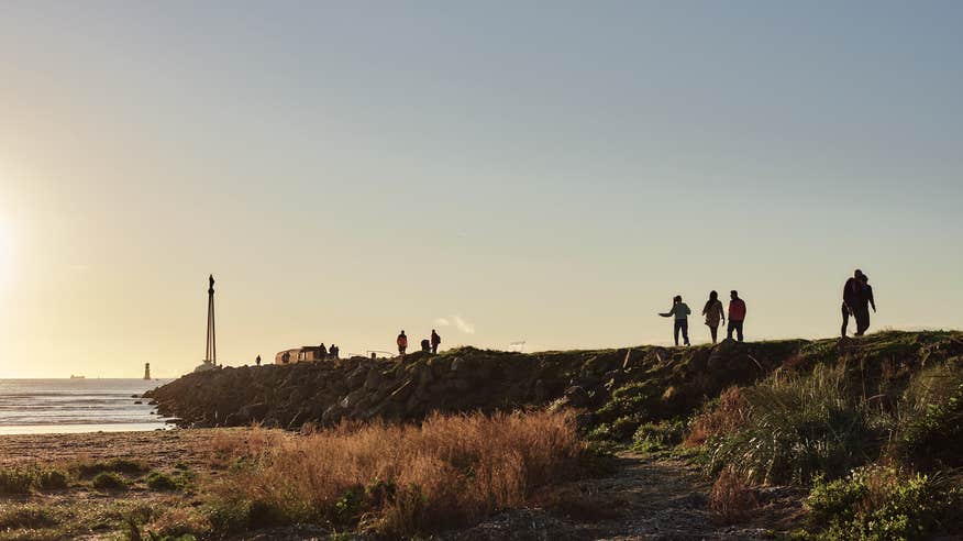 People walking on Bull Island in County Dublin