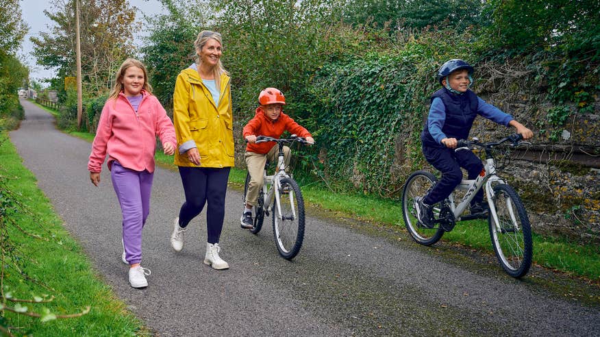 A family on the Royal Canal Greenway in Enfield, Co Meath
