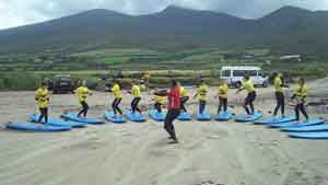 Practicing on the beach with Dingle Surf School, County Kerry.