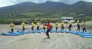 Practicing on the beach with Dingle Surf School, County Kerry.