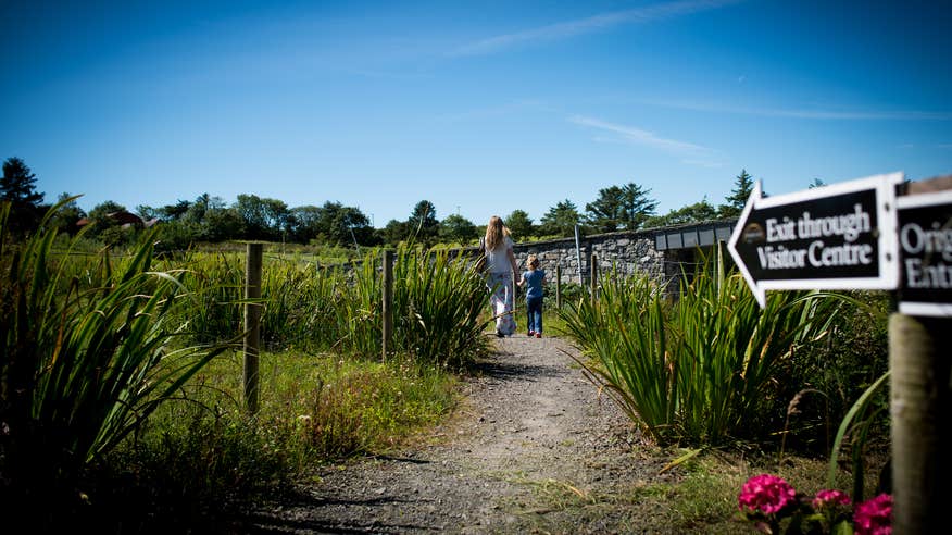 A mother and child on the Eco Trail at Doolin Cave in Co Clare