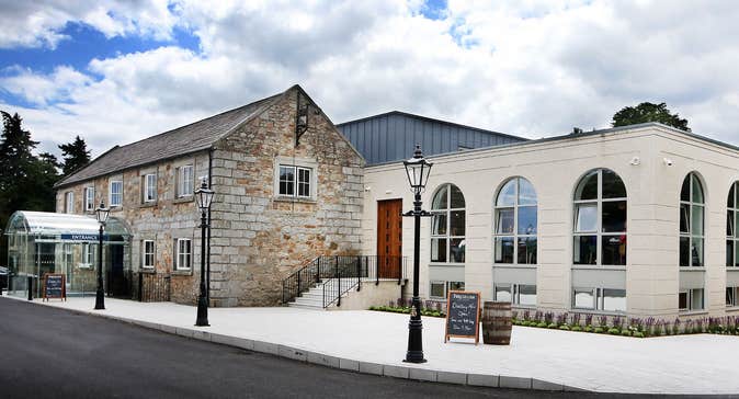 The stone exterior of Powerscourt Distillery in Wicklow