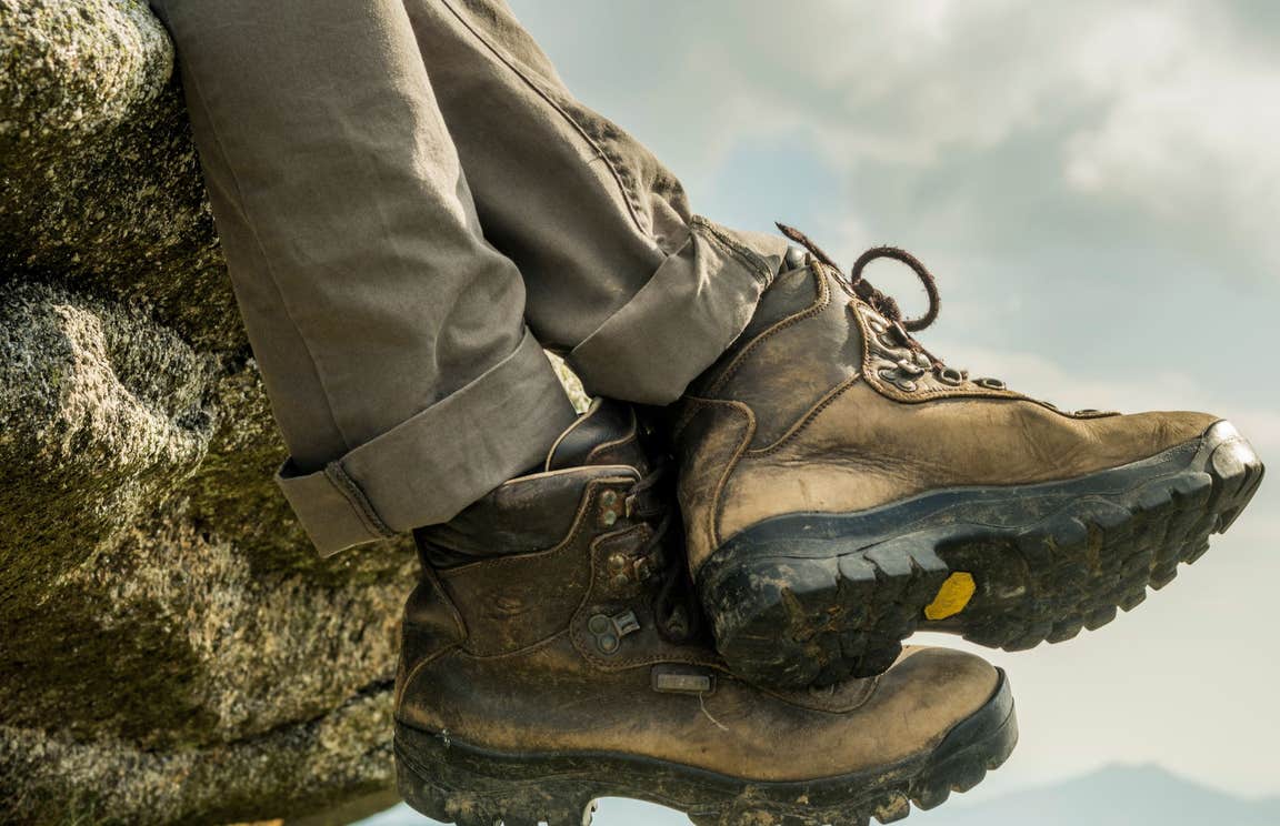 A pair of brown Hiking boots on Suck Way in Roscommon