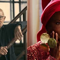 2 photos of a man and a woman
