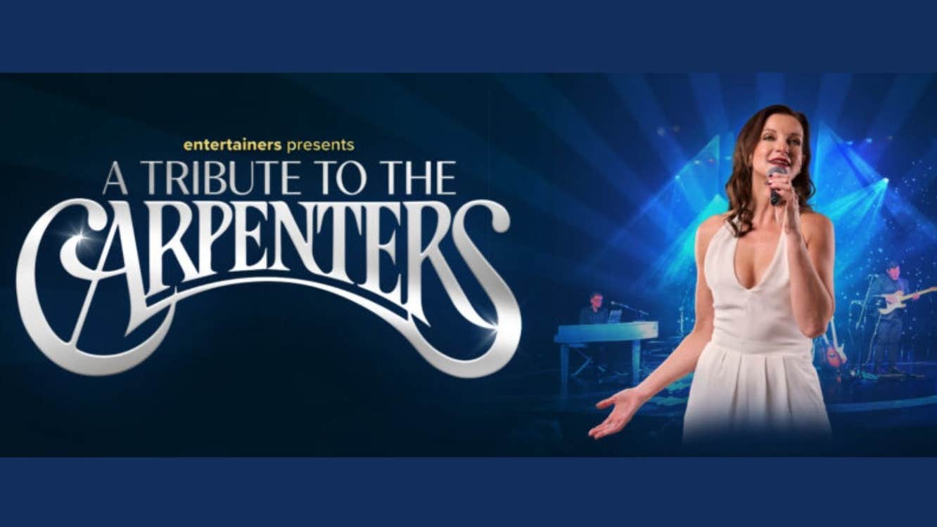 A Tribute to The Carpenters, woman in white dress singing into a mic she's holding