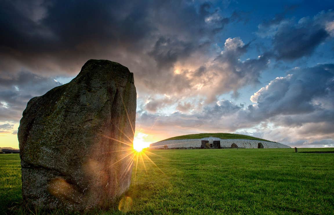 A sunset in Newgrange in County Meath