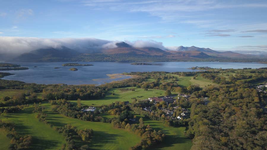 aerial image of resort