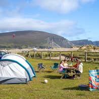 A family camping on Achill Island, Co Mayo