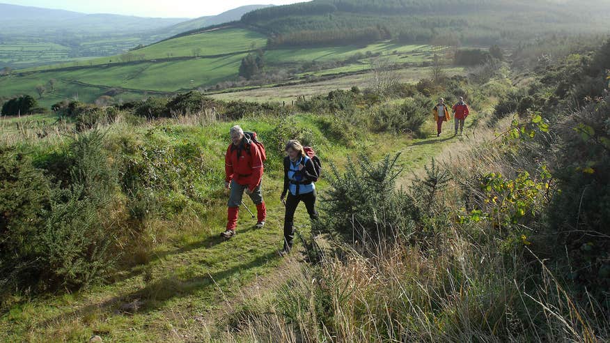 Hikers on the Blackrock Loop Walk in Ballyhoura, Co Limerick