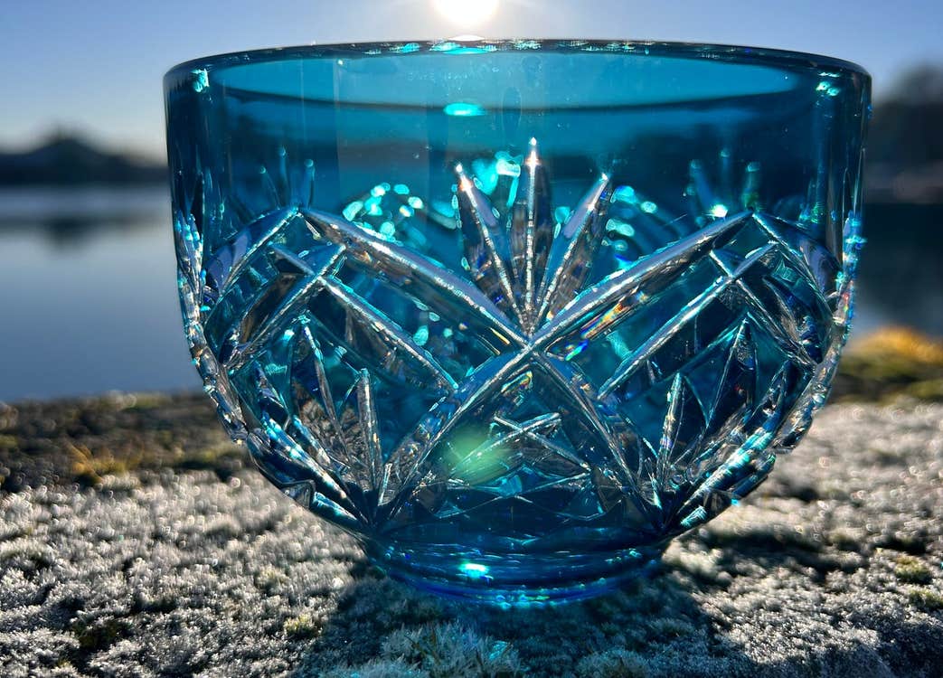 The Azure Pineapple Cala Bowl from Kinsale Crystal