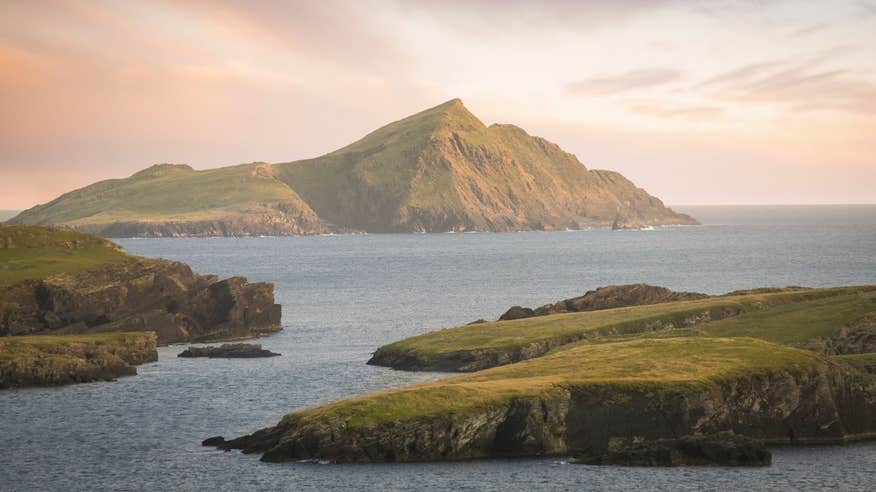 Looking out to the sea and islands from Valentia Island, County Kerry