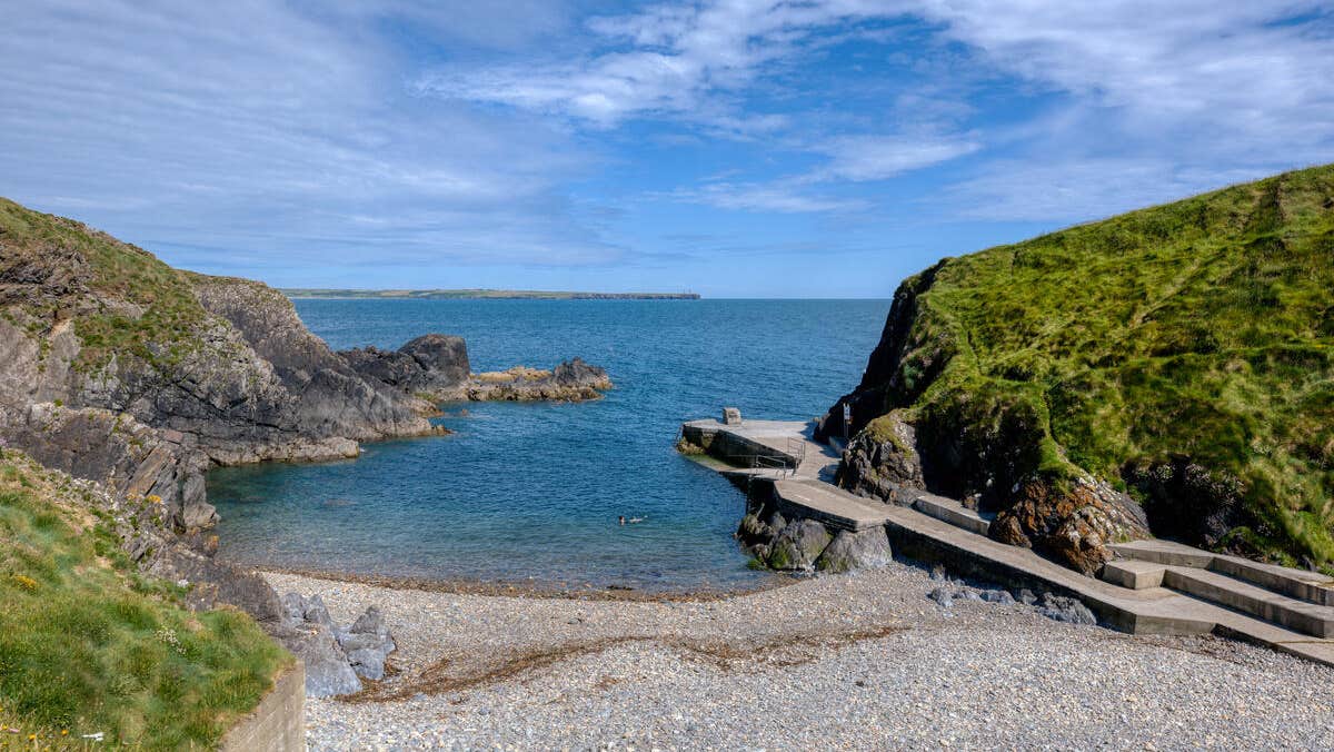Sheltered stony beach