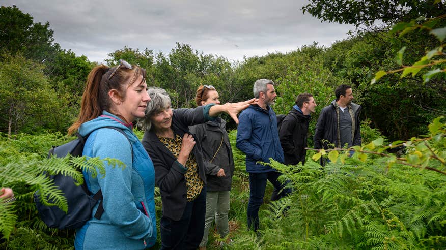 People on a tour at Macalla Farm on Clare Island, Co Mayo