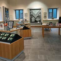 The interior of the shop at Carrickmacross Lace Gallery