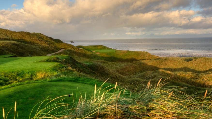 Sunset on a golf course by the sea in Tralee, Kerry