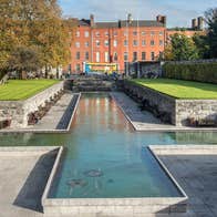 The cross shaped pool in the Garden of Remembrance in Parnell Square, Dublin City centre