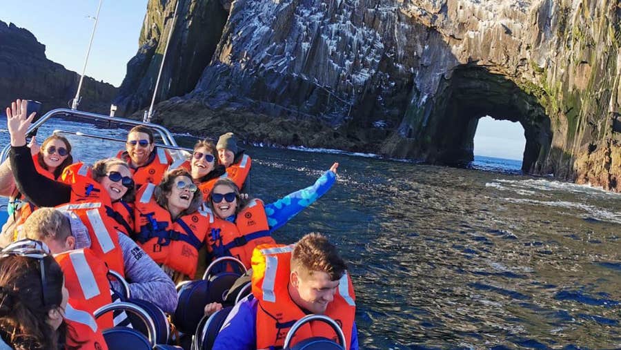 People enjoying a tour of Bull Rock aboard the Dursey Explorer with Dursey Boat Trips