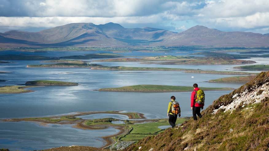 Hikers on Craogh Patrick in Co Mayo