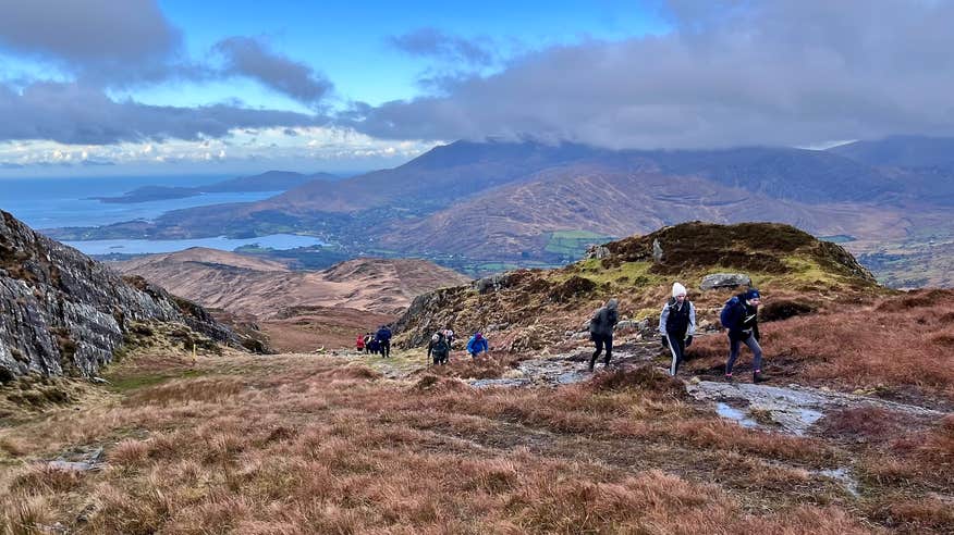 People walking the Beara Way in Co Cork