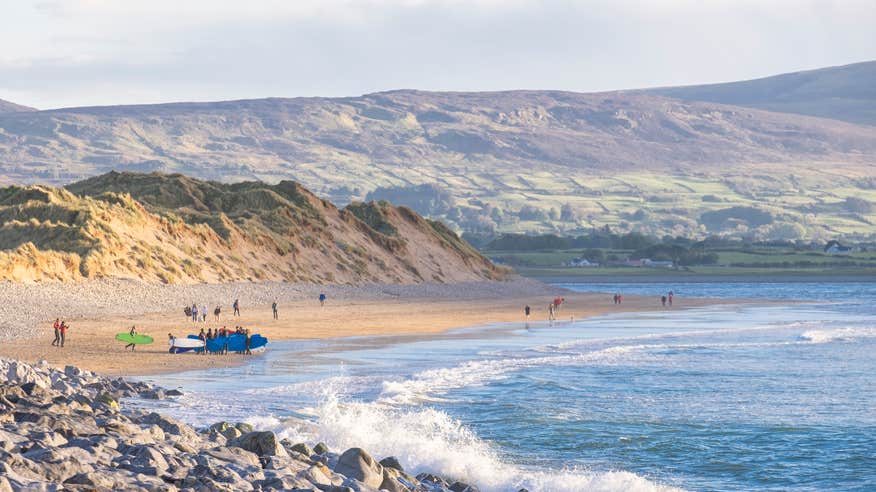 Surf lessons on Strandhill Beach in Co Sligo