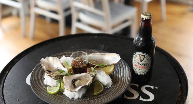 Oysters and stout at Guinness Storehouse, Dublin