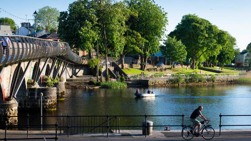 Cycling by the water in County Leitrim on a sunny day