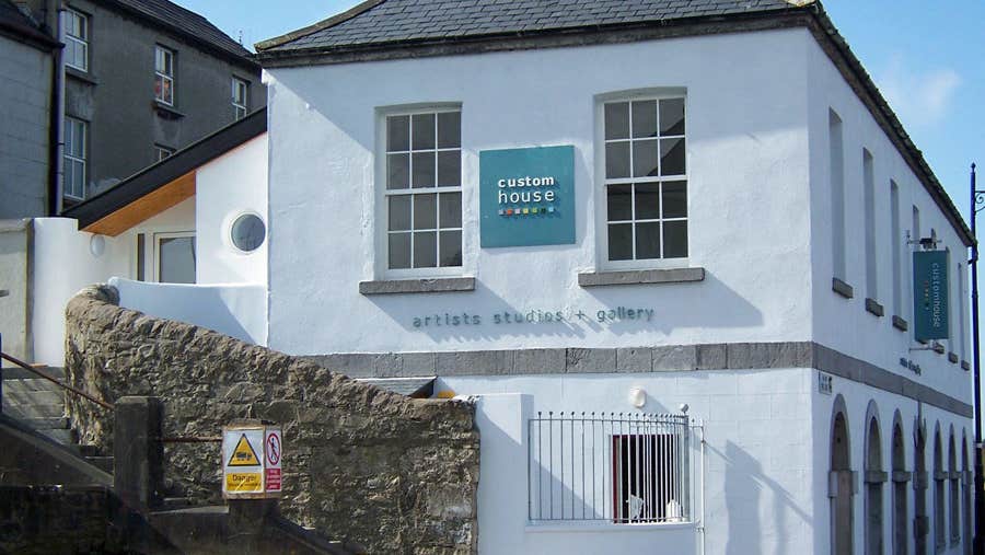 An exterior view of the Custom House Studios & Gallery building