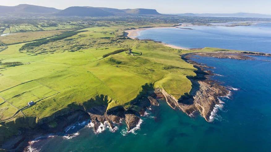 View of water and cliffs from above Mullaghmore Head, County Sligo