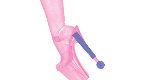SEX! DEVIANCE! DANGER! by Arlene Caffrey, pink tinted picture of a foot in a very high heel sandal.