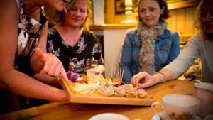 People enjoying a platter at The Burren Food Trail