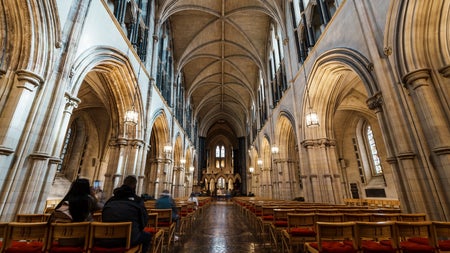 The main aisle inside Christ Church Cathedral