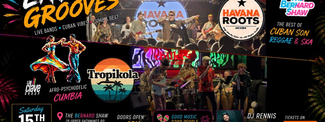 Join us for a vibrant night of Caribbean and Latin grooves with Havana Roots, Tropikola and DJ Rennis. Expect Cuban son, reggae, ska, cumbia and dancefloor vibes at The Bernard Shaw.