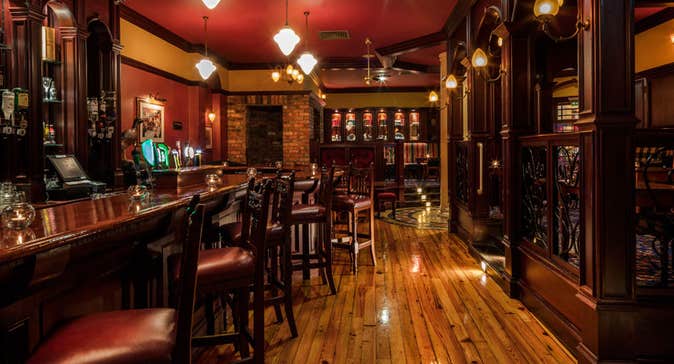 A view of the bar and seats at the Mallard Bar