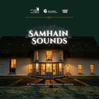 Casino Model Railway Museum building with text: “Samhain Sounds at The Casino Model Railway Museum.” The logos of "Ireland Home of Halloween", "Casino Model Railway Museum" and "Explore Fingal" appear at the bottom of the image.