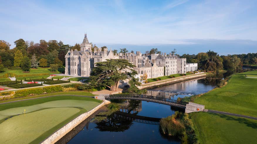 Aerial view of Adare Manor in County Limerick