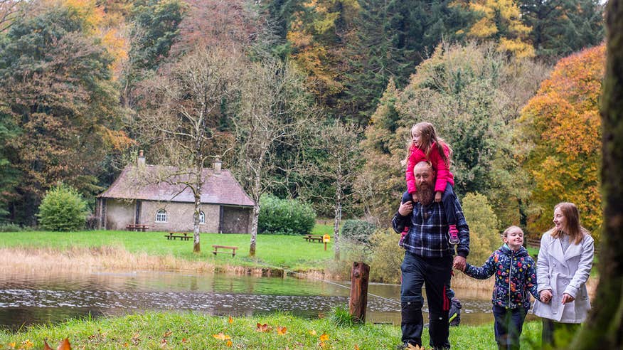 A family in Killykeen Forest Park in County Cavan