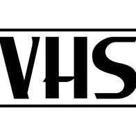The letters "VHS" contained withing a rectangle.