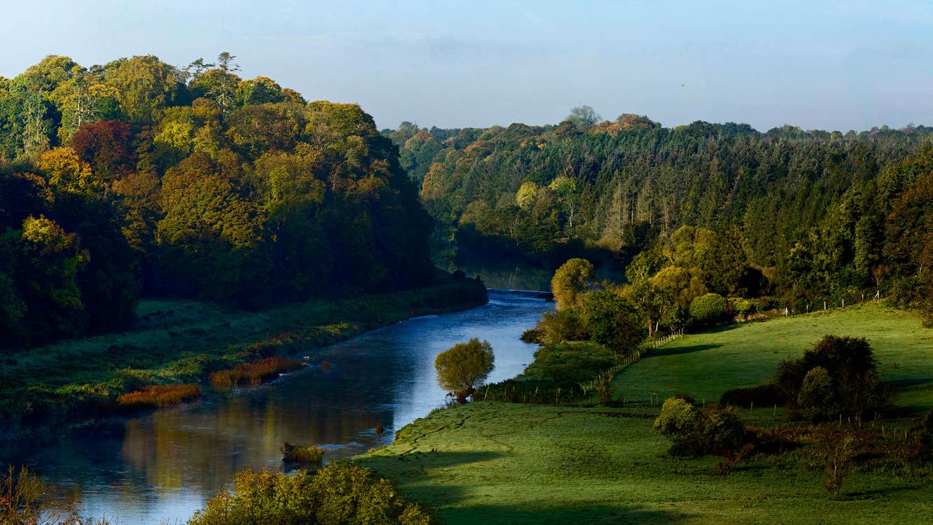 View of the River Boyne by Dunmoe Castle, County Meath